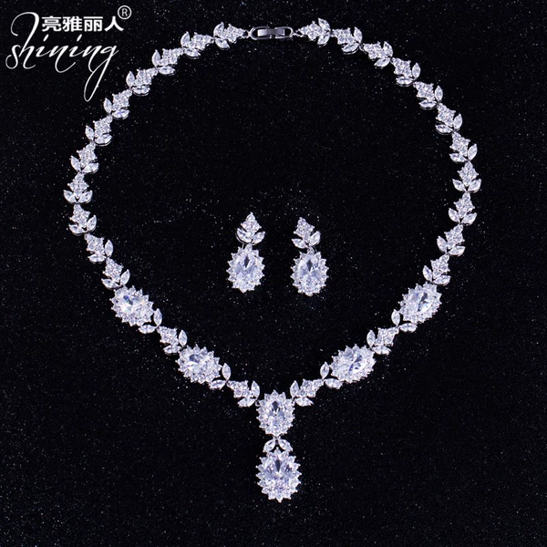 White zirconium set on white background
