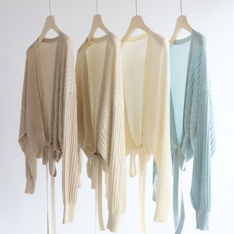 Tencel Cardigan for Women 2026 Spring Style Lyocell Long-Sleeved Knitted Lace-Up Sweater with Sun Protection Loose Tencel Cardigan