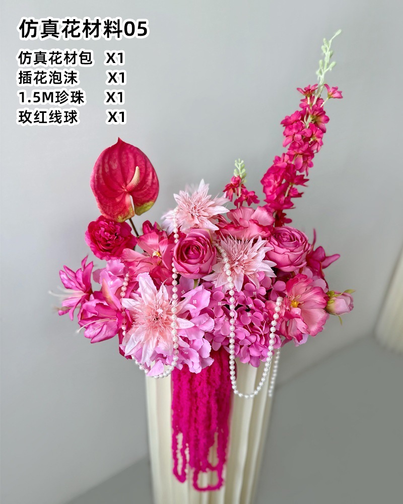 Decoración de la boda Decoración de la boda Decoración de la sala de estar Flor Flor Flor Mesa de la sala de bodas Mesita de la cama de la boda Decoración de flores falsas