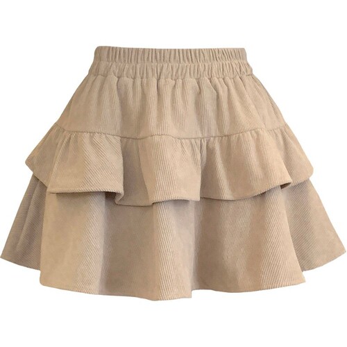 Velvet ruffle cake skirt for women autumn and winter new style hot girl Korean slimming temperament versatile puffy skirt 