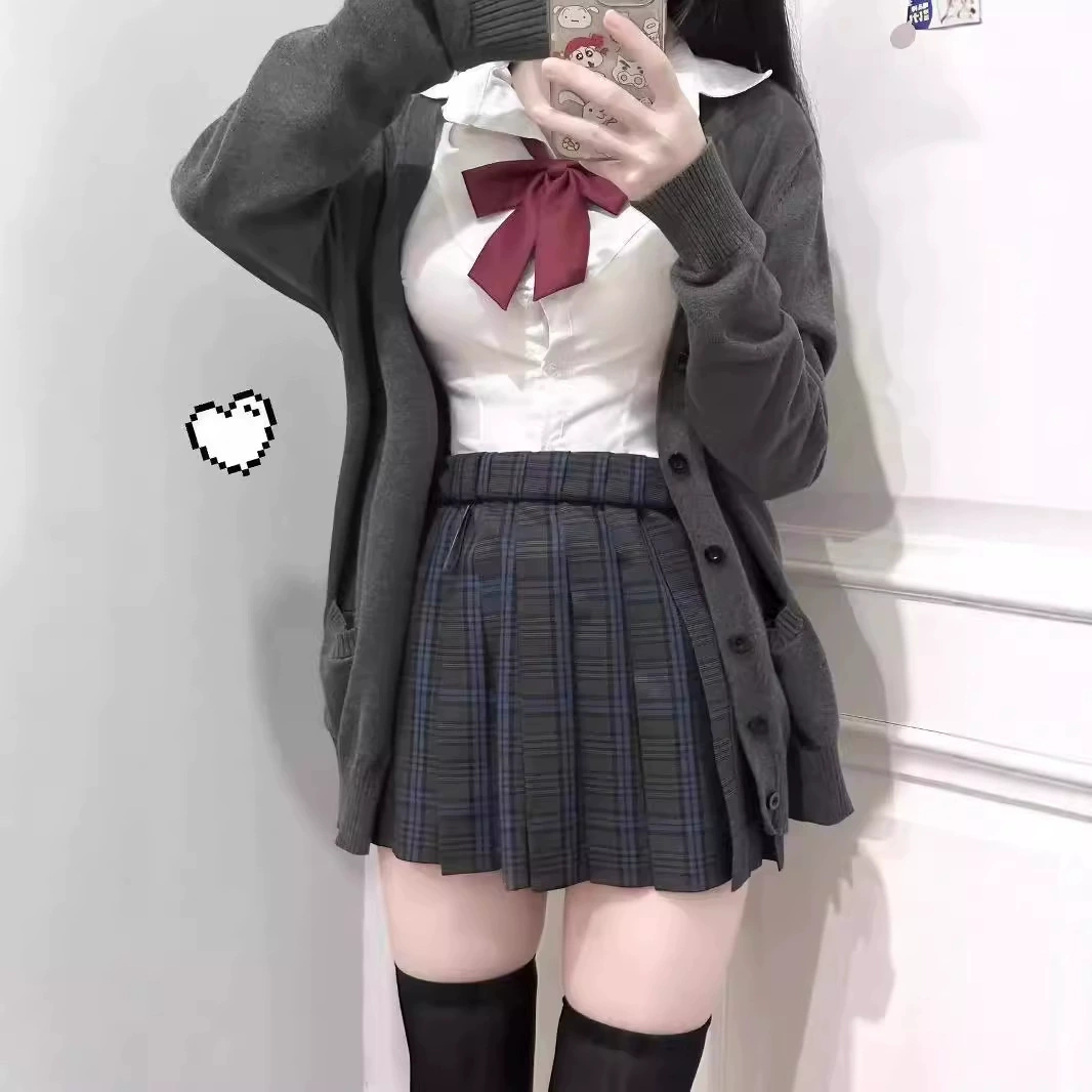 Кавасима & Ая/Новый школьный смысл jk сетка юбка студенческая половина юбка женская форма JK плиссированная юбка