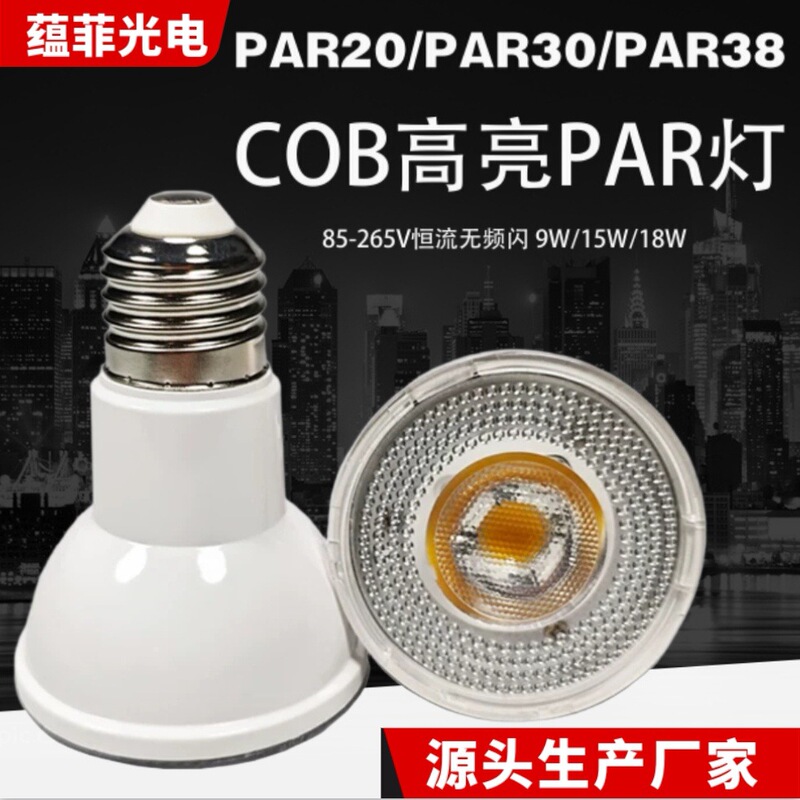 Led Par Light Par3818W/Par3015W/Par209We27 Screw-Mount High-Brightness Cob Par Light Smart Par Light