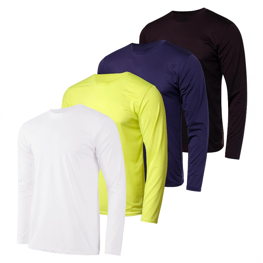 跨境爆款亚马逊速卖通春秋季欧美新款休闲圆领长袖男士速干上衣