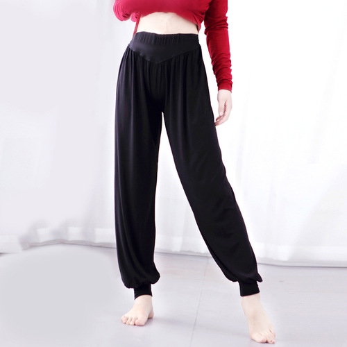 Modern dance trousers for women, adult square folk dance training uniforms, harem body yoga high-waisted lantern pants