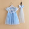 Hair accessory, summer small princess costume, dress, girl's skirt, with short sleeve, Birthday gift