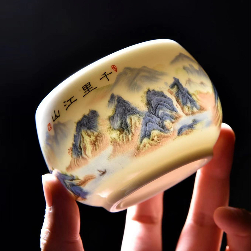 (1個5.1送料無料) Qianli Jiangshan Dahao He Shan マスターカップ ティーカップ 大古代|undefined
