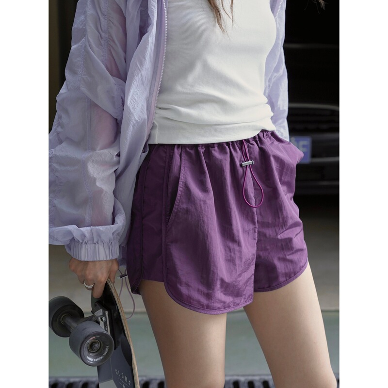 Summer New Korean Style Sporty Nylon Silhouette Casual Pants Loose Slimming Comfortable Casual Shorts for Women