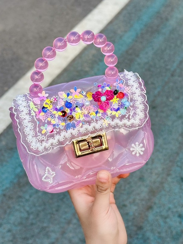 Juguetes hechos a mano DIY para niños bolsas de material de jelly bolsas de niñas bolsas de mano lindas bolsas de hombro juguetes hechos a mano