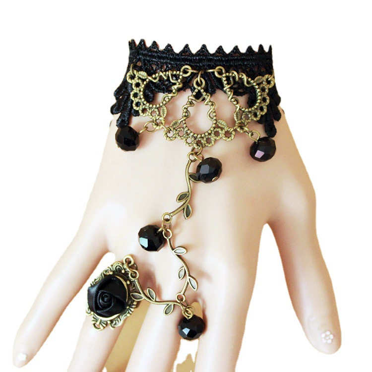 Retro black ring, accessory, Lolita style
