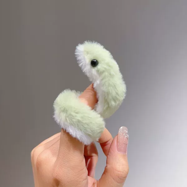 2 cute little green snakes with thumbs