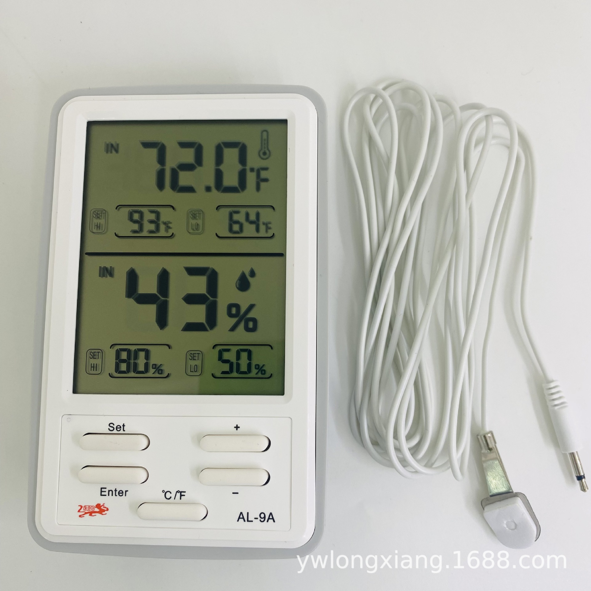 新款AL-9A室内外双温单湿报警温湿度计家居办公车间温度计湿度计