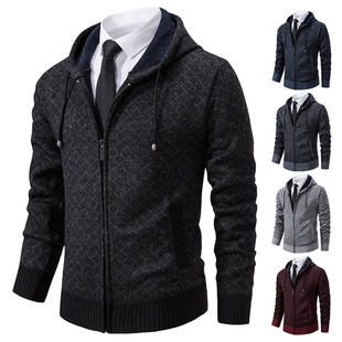 Cross-Border Amazon Sweater Men's Autumn and Winter New Velvet Thickened Bottoming Sweater Woolen Sweater Men's Knitted Sweater Autumn Clothing