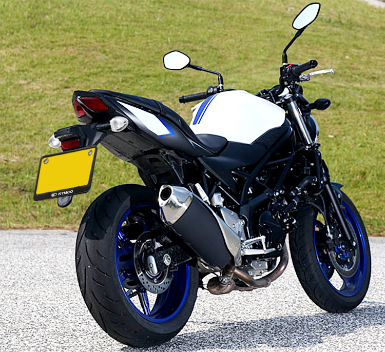 Suitable for Motorcycle License Plate Frame Frosted Black License Plate Frame Scooter Universal Thickened Aluminum Alloy Solid Rear Tail Plate