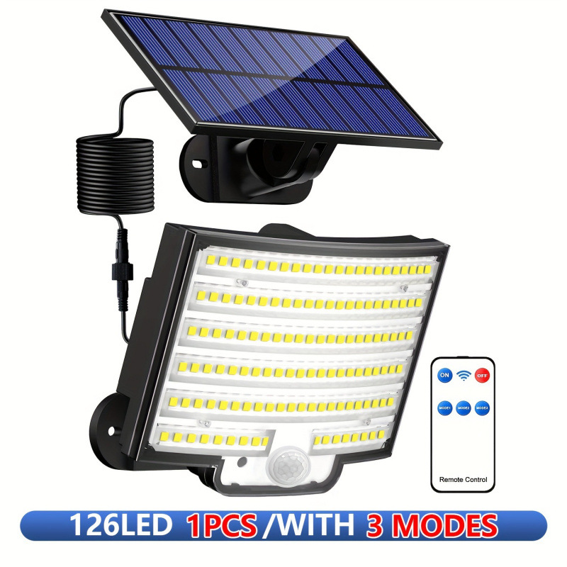 Luz solar para jardín, farola exterior impermeable súper brillante, luz de ahorro de energía con sensor de movimiento humano