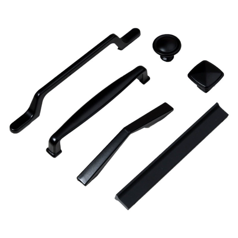 Черная ручка в американском стиле, дверной ящик шкафа, дверная ручка шкафа, Современная минималистская аппаратная ручка из алюминиевого сплава с одним отверстием