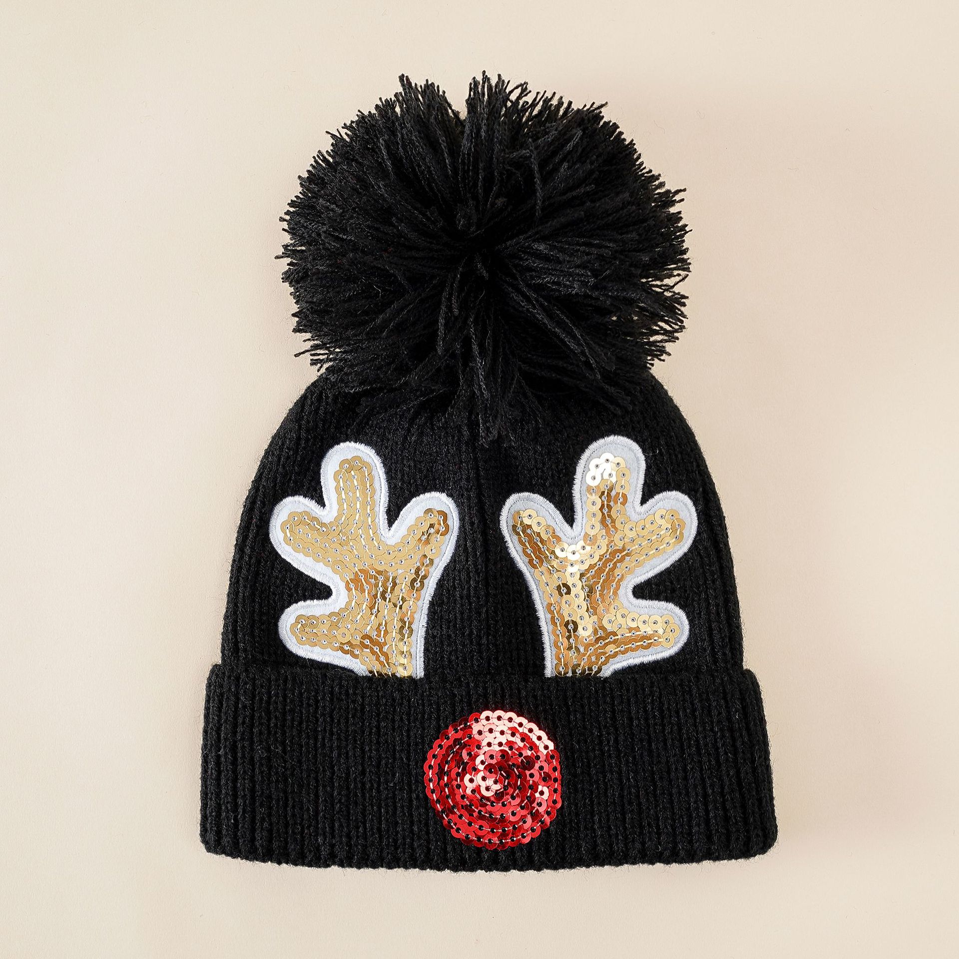Niños bebé niños de Navidad sombrero de lana de otoño e invierno lindo Super Girls sombrero de asta roja invierno cálido
