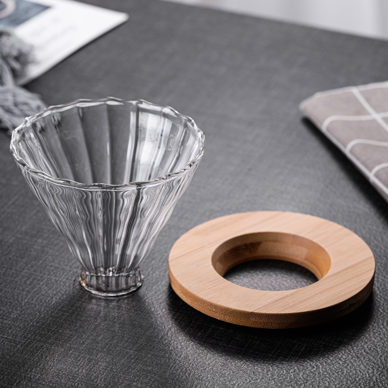 Cafetera de agua a mano, cafetera de nubes, cafetera de vidrio grueso, taza de cafetera V60, conjunto de cafetera de vidrio, filtro de café