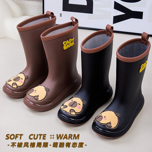 Children's Rain Boots Non-Slip Wear-Resistant Boys and Girls Student Water Shoes Cartoon Cute Waterproof Kindergarten Children's Rain Boots Wholesale