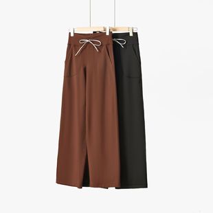 New Winter Drawstring Velvet Wide Leg Yoga Sports Trousers