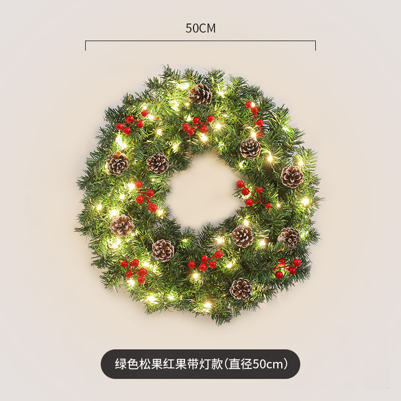 녹색 소나무 콘 붉은 과일 빛 (직경 50cm)