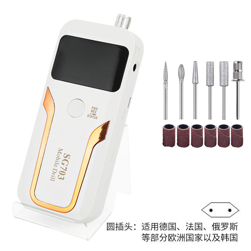 La lijadora de uñas reemplaza el mango de metal 35000RPM rectificador de uñas pulido silencioso y pulido de uñas eléctrico exfoliante