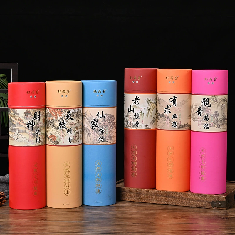 Smoke-free Buddhist incense household handmade incense for Buddha worship Buddha incense sandalwood Guanyin God of Wealth thread incense burning incense worship God bamboo stick incense