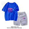 Summer sports suit for boys, fashionable T-shirt, trousers, with short sleeve, children's clothing