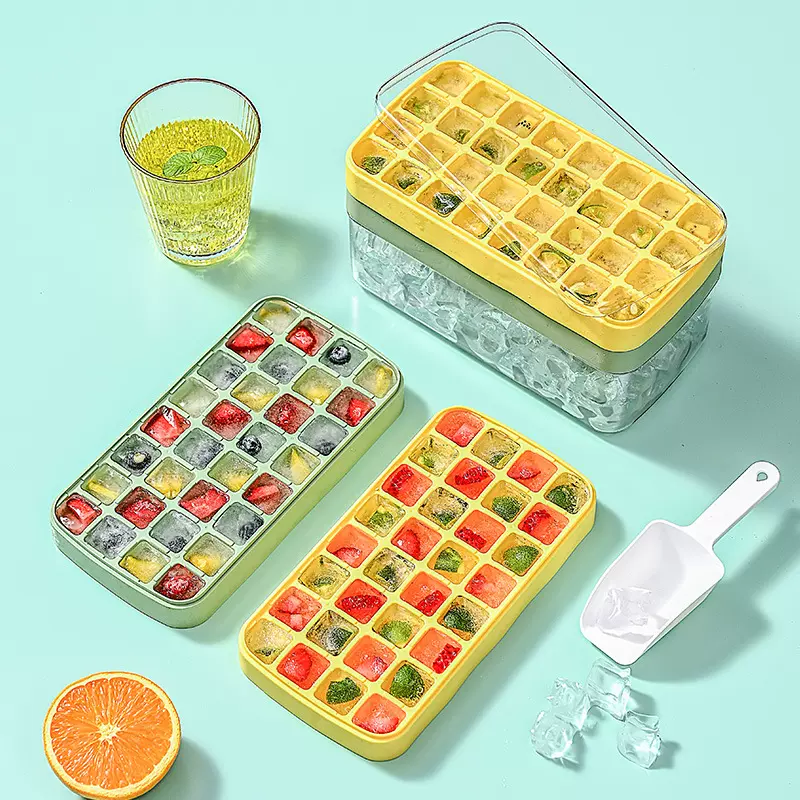 家用制冰盒冻冰块冰格 模具冰块制冰机带盖储冰盒大容量带盖