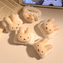 可爱米菲兔洗脸手腕带神器袖口防水防湿毛绒护腕带洗漱束发带发圈