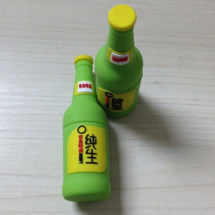 啤酒瓶U盘定制_PVC软胶u盘开模硅胶橡胶制品优盘