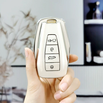 Applicable to Geely Yuyue pro/icon Emgrand S/GL Xingyue L key case Bo Yue X Xingrui buckle vision bag (Car key bag) - geely-d-smart-4-key-milk-white-single-set