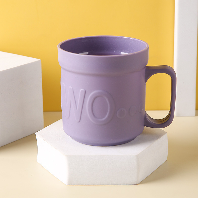 Carta tridimensional engrosada enjuague bucal Copa con mango inodoro doméstico taza de cepillo de dientes con mango lavar boca redonda taza de cepillo de dientes