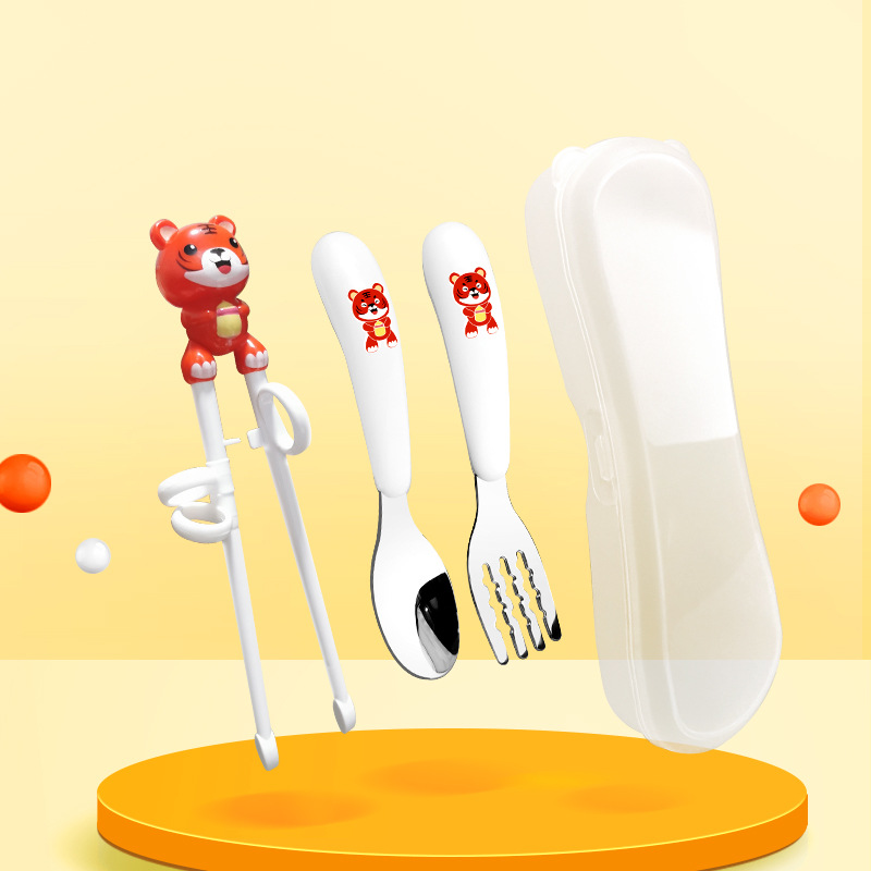 子供箸練習箸幼児食事専用トラ訓練箸子供補助学習箸母子用品