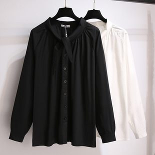 61504 Special Big Sale Large Size Women's Clothing Wholesale Fashion Small Collar Shirt 2024 Autumn New Inner Shirt