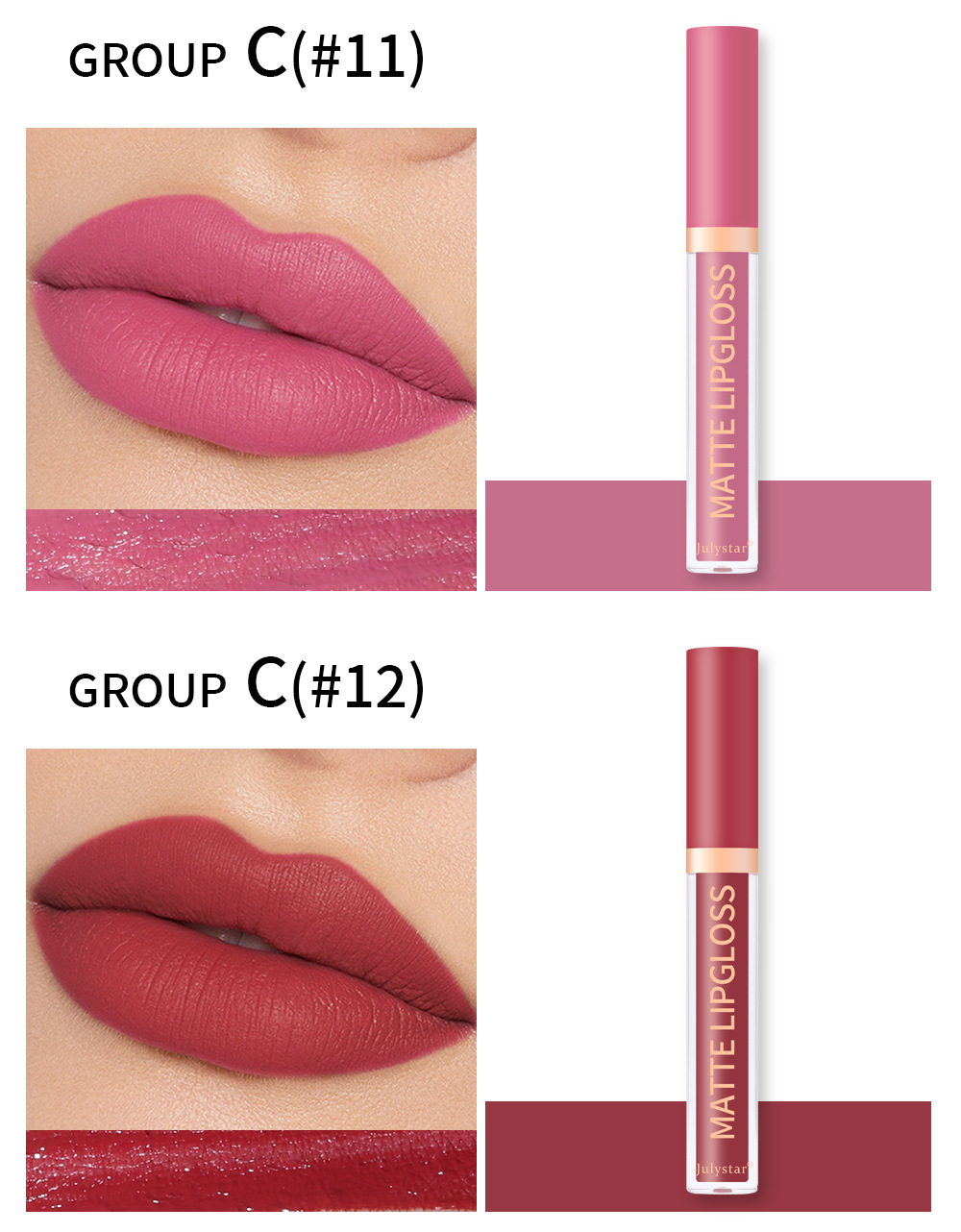 carina Velvet lipstick with matte finish, natural and long-lasting, fading, non stick to cup lip glaze set box_voghion.com