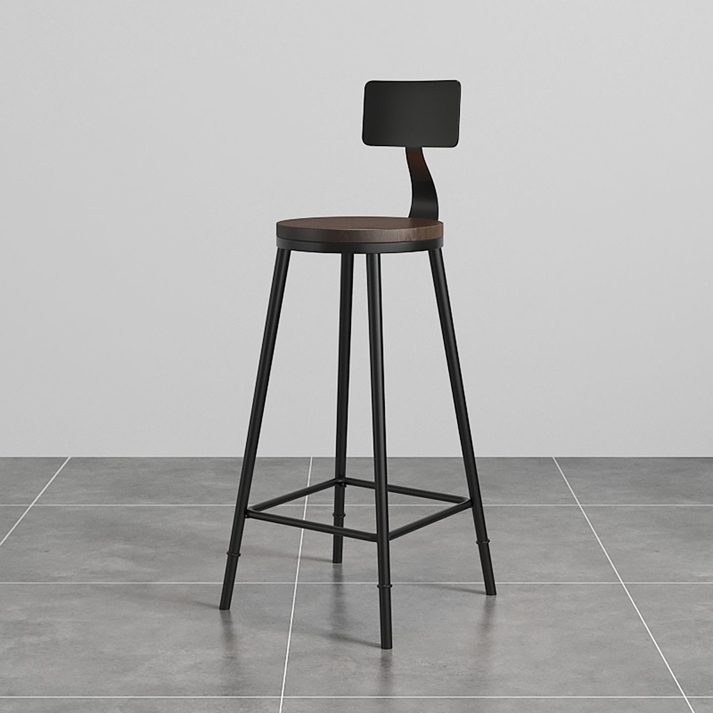 With back dark solid wood