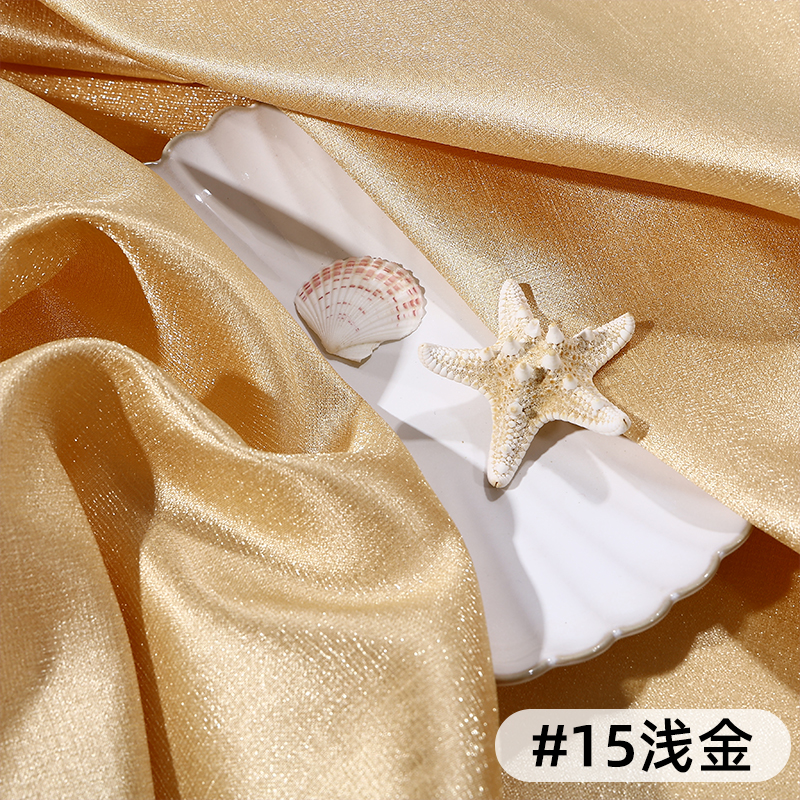 Tela de satén de corteza Tela de satén de textura muscular de brillo Traje antiguo Hanfu Falda de cara de caballo Tela de ropa decorativa de color sólido image 18