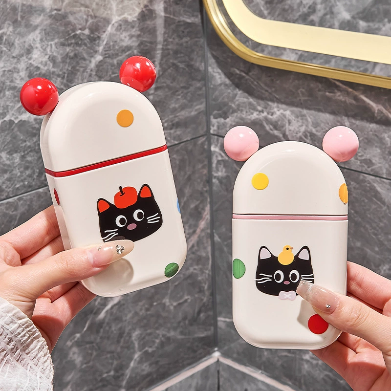 Мыльница дорожная портативная, новая 2025, милая, с крышкой и поддоном для воды, миниатюрная, для командировок