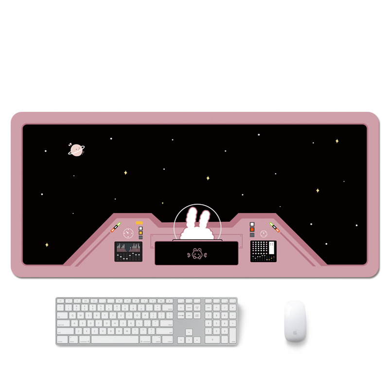 Super gran espacio astronauta conejo mouse pad creativo lindo teclado de la computadora de dibujos animados pad de escritorio de oficina de aprendizaje para las mujeres