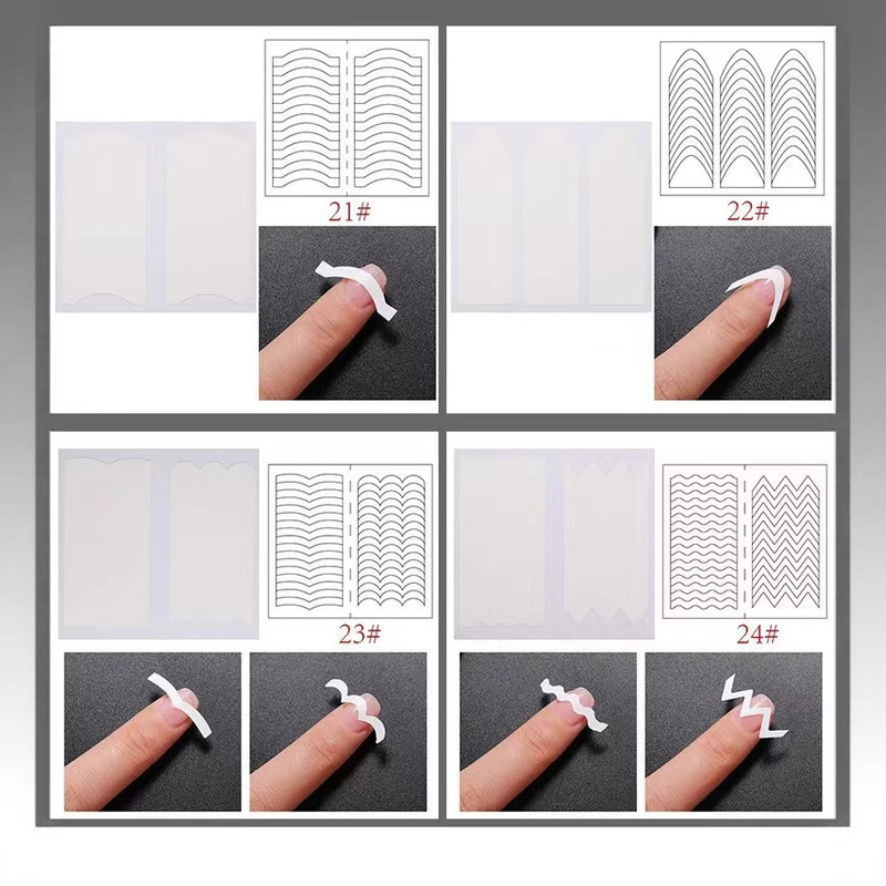 Popular 24-Piece French Manicure Stickers, Smile Stickers, Wavy Lines, Three-In-One Nail Stickers, Large Mixed Jewelry Set Popular 24-Piece French Manicure Stickers, Smile Stickers, Wavy Lines, Three-In-One Nail Stickers, Large Mixed Jewelry Set