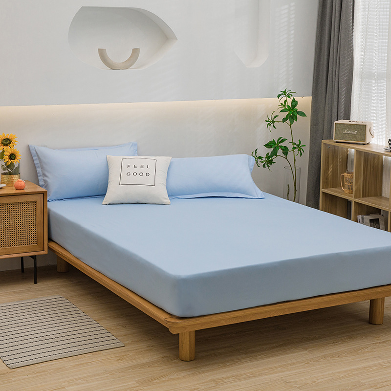 Cama de color sólido una sola pieza de algodón lavable japonés cubierta de cama a prueba de polvo todo incluido colchón cubierta de protección dormitorio doméstico moderno y simple