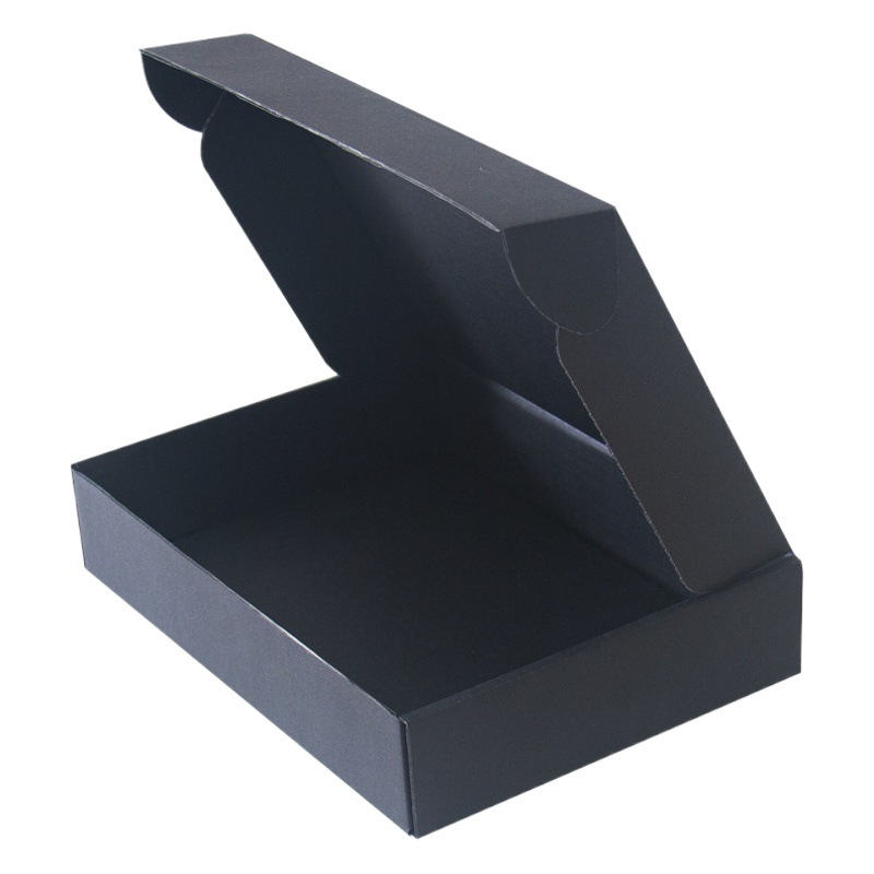 Caja de avión negro en stock extra duro regalo cartón joyería pequeño lote caja de regalo logística embalaje plegable cartón al por mayor