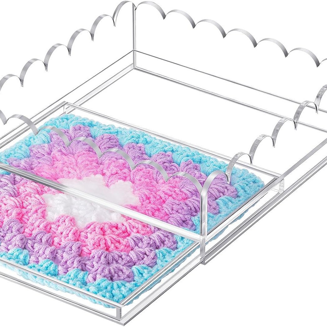 跨境新品亚克力托盘 化妆品抽屉收纳盒 扇形托盘 护肤品展示盒