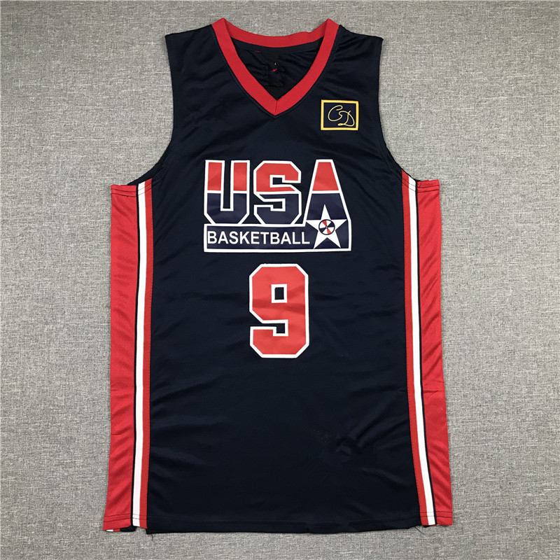 Wholesale Foreign Trade Basketball Jersey American Dream 1 Team No. 9 Jordan Dark Blue White Basketball Jersey Breathable Vest Sports Wholesale Foreign Trade Basketball Jersey American Dream 1 Team No. 9 Jordan Dark Blue White Basketball Jersey Breathable Vest Sports