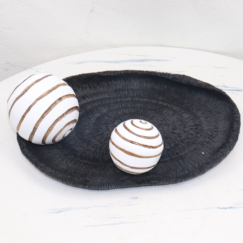 Modern Simple Light Luxury Resin Texture Tray Model Room Living Room Coffee Table Storage Desktop Home Decoration Ornaments