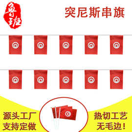 14*21cm突尼斯串旗5.5*8inch方形旗球迷装饰吊旗拉旗涤纶旗帜现货