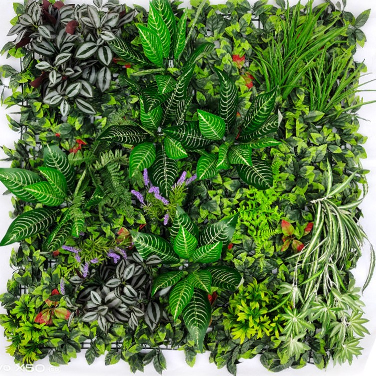 Césped artificial decorativo – Plantas y flores falsas de plástico para pared y fondo, resistente al sol