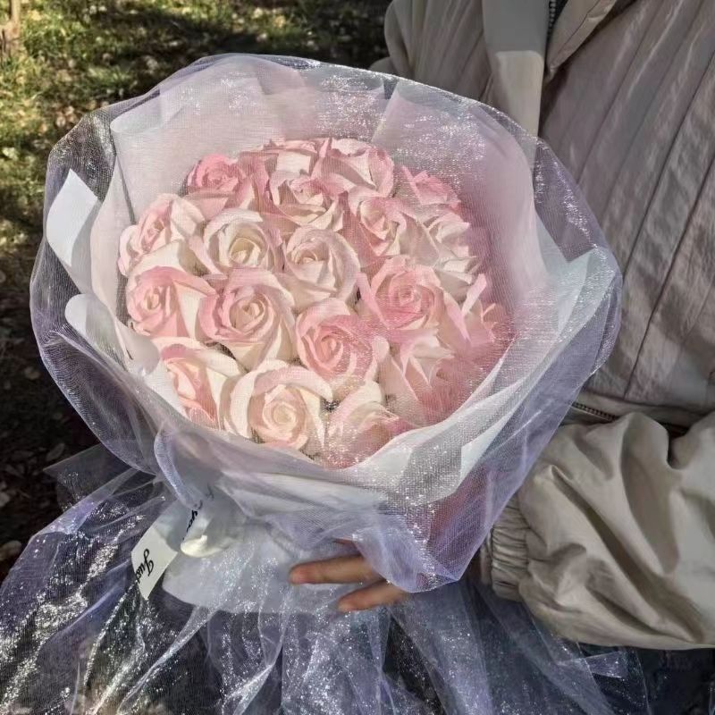 黒梅ソース、バラの花束、彼女へのバレンタインデーギフト、彼氏への誕生日プレゼント、ソーププリザーブドフラワー完成品|undefined