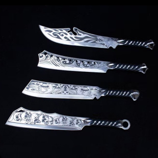 Longquan chivalrous kitchen knife high-performance bone cutting knife integrated forging bone cutting knife twist handle outdoor multi-function knife
