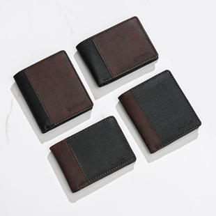 Fashion Multifunctional New Men's Short Wallet Pu Leather Fashion Wallet Large Capacity Card Holder Card Case in Stock Wholesale